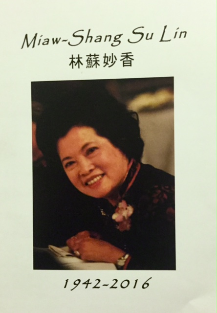 Mrs.Miaw-Shang Su Lin (林蘇妙香)