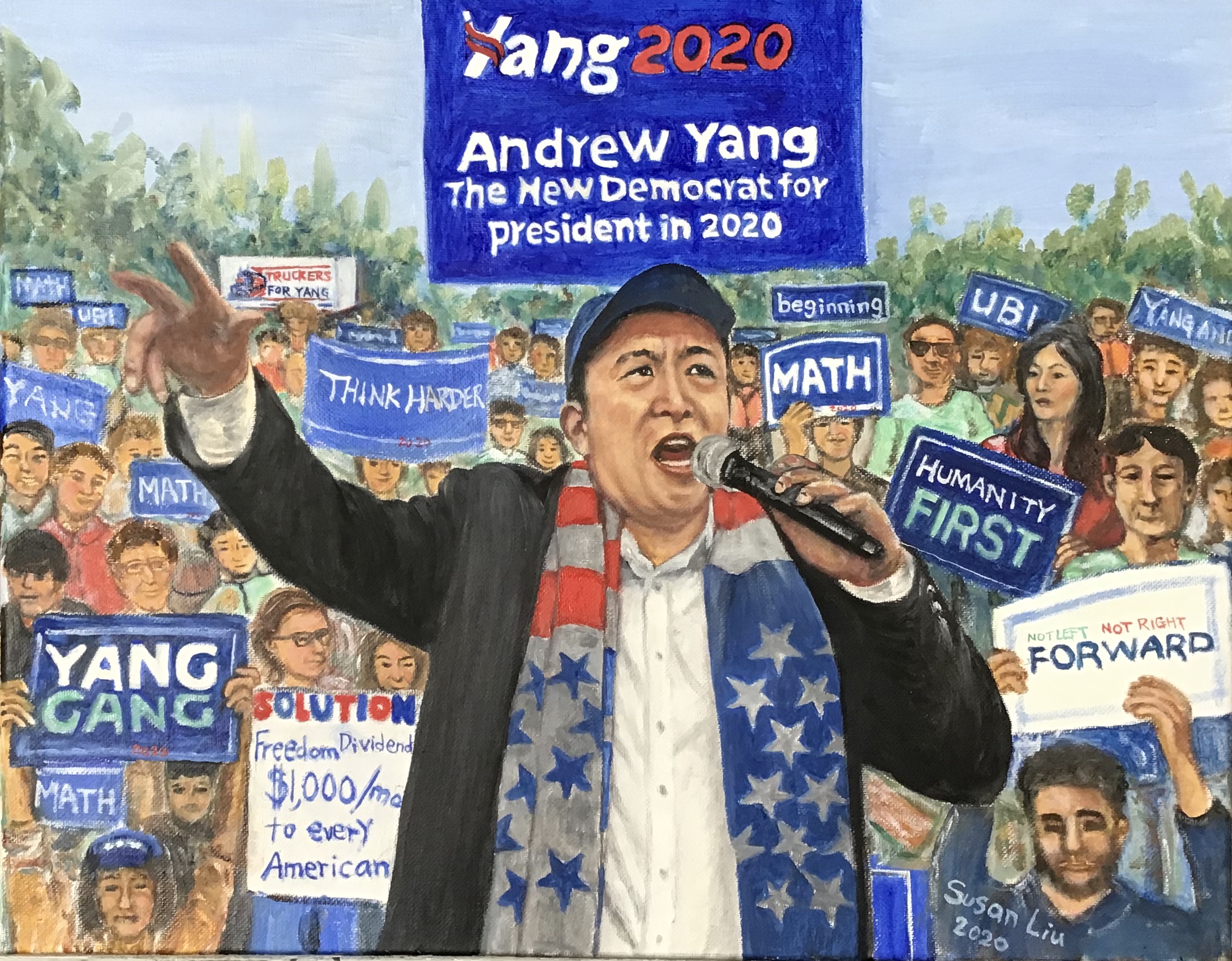 31. Andrew Yang in 2020 U. S. Presidential Election By Artist Susan Hsiu-fang Liu(陳秀芳)/2020