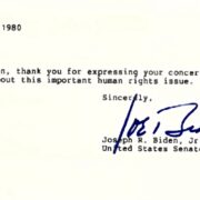 45. A letter from President-elect Biden concerning Kaoshsiung Incident 美麗島事件 in 1980